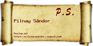 Pilnay Sándor névjegykártya