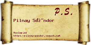 Pilnay Sándor névjegykártya