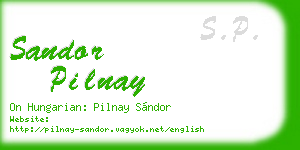 sandor pilnay business card
